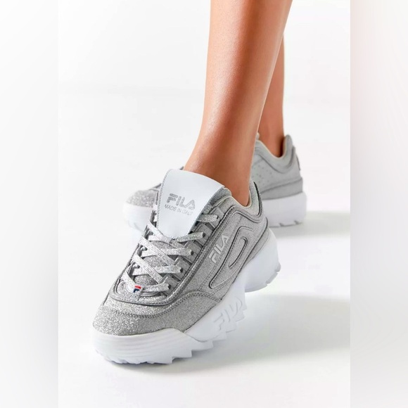 NWT FILA Disruptor II Limited Edition Milan Fashion Week Silver Glitter …